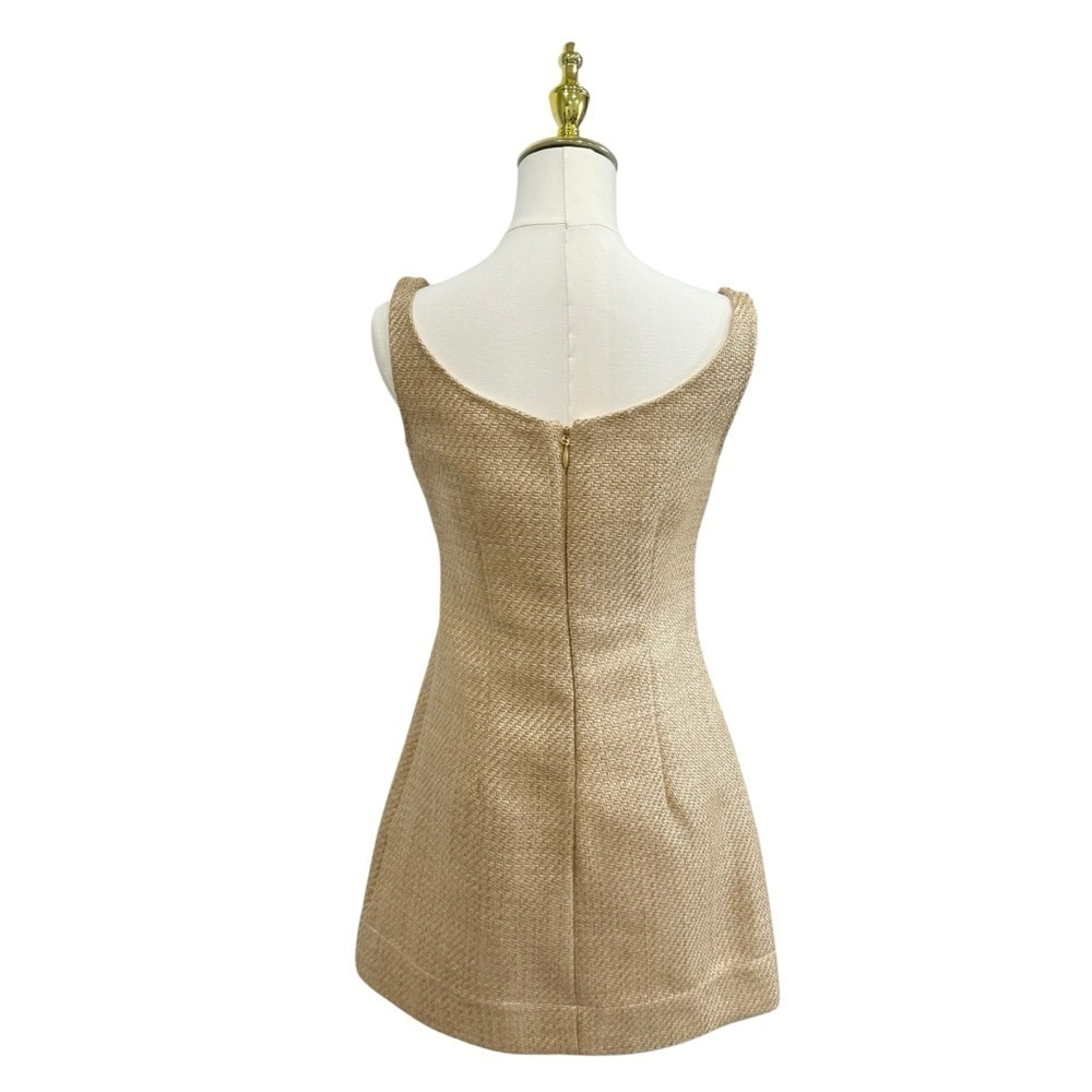 Antonio Melani X The Style Bungalow Manana Mini Raffia Dress NWT Natural $199 - Picture 6 of 10